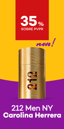 212 Men NY da marca Carolina Herrera com destaque promocional de 35% obre pre&ccedil;o de Venda ao P&uacute;blico Recomendado